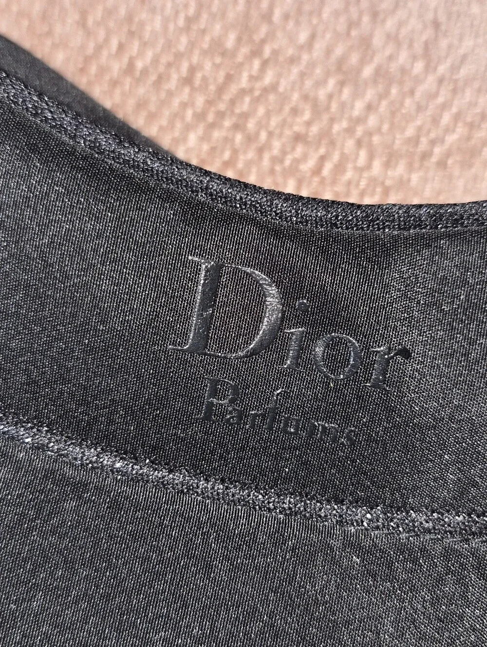 Dior Beauty Black Cosmetic Bag/ Wristlet With Chain And Bow